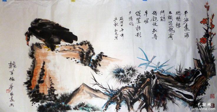 宁红光国画鹰系列作品赏析3