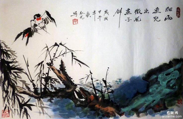 宁红光国画山水系列作品赏析2