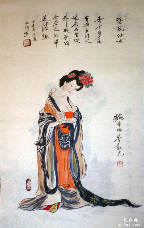 宁红光国画人物系列作品赏析1