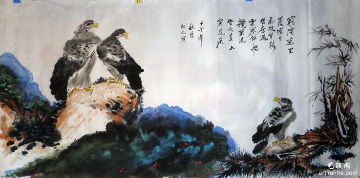 宁红光国画鹰系列作品赏析3