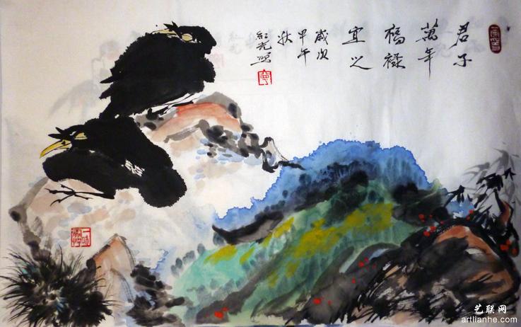 宁红光国画鹰系列作品赏析3
